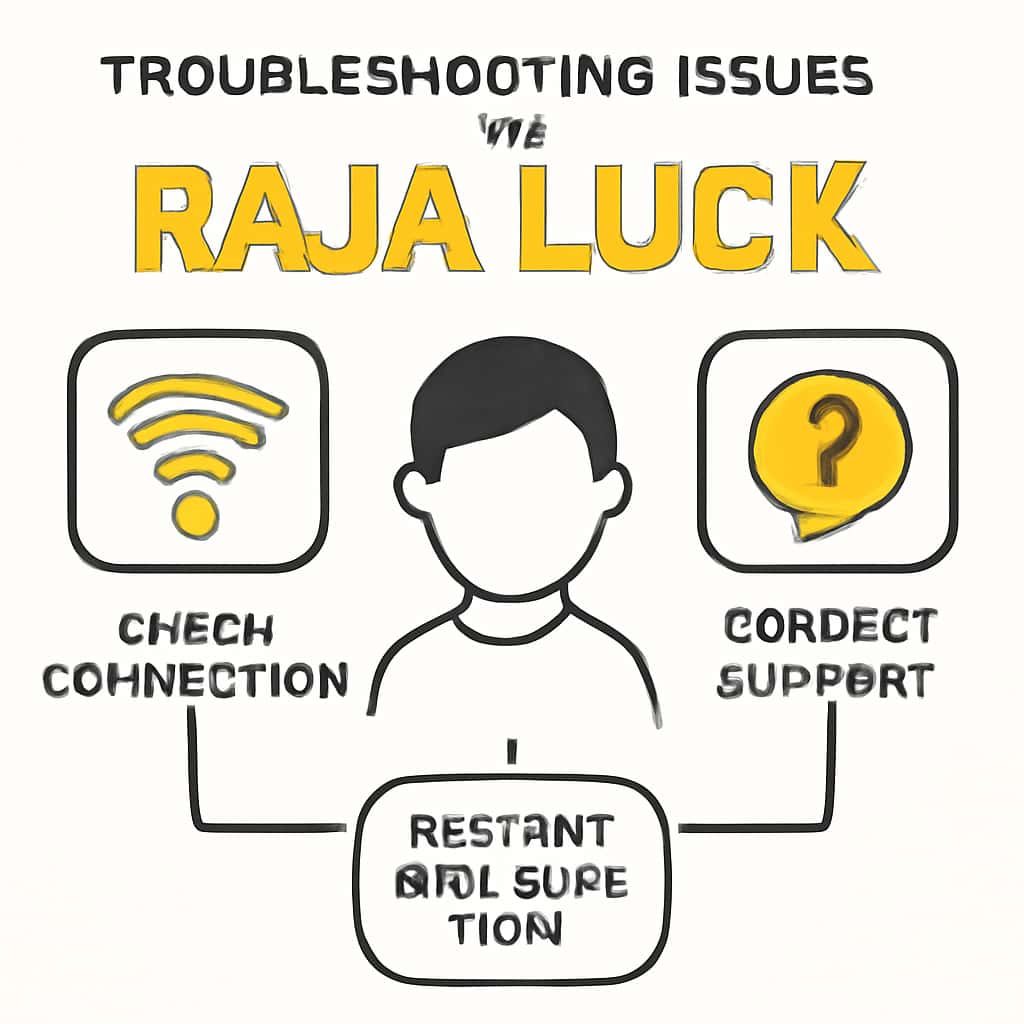 Diagram illustrating troubleshooting steps for Raja Luck.