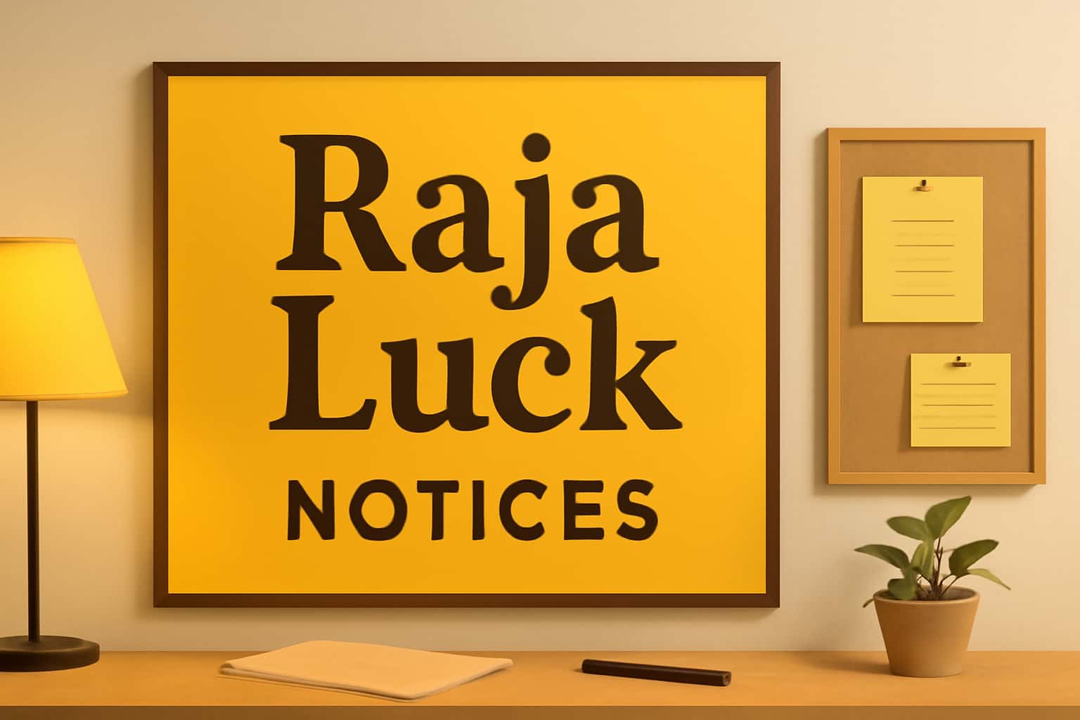 Informational scene related to Raja Luck Notices.